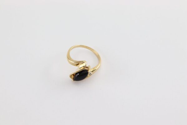 Goldring mit Onyx und Diamanten   #Gold-199-2 – Bild 3