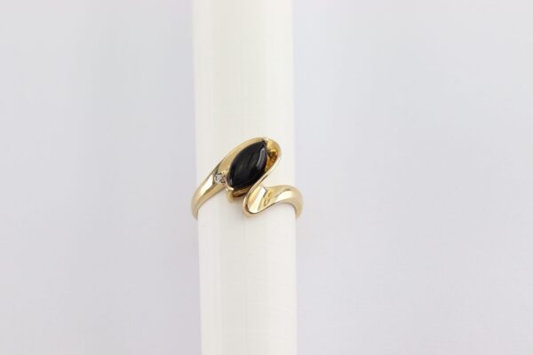 Goldring mit Onyx und Diamanten   #Gold-199-2