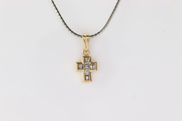 Anhänger Kreuz  mit 6 Diamanten  (  OHNE  KETTE )