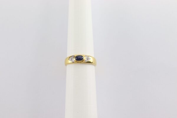 Goldring mit Blautopas und zwei Diamanten – Bild 5