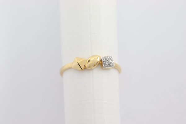 sehr feiner Ring in Gelbgold  mit Diamanten – Bild 4