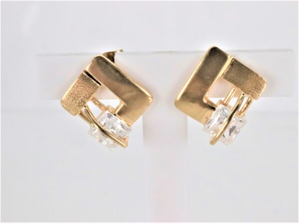 Ohrstecker in Gelbgold mit Zirkonia