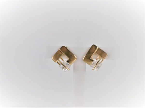 Ohrstecker in Gelbgold mit Zirkonia – Bild 4