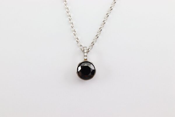 Collier  Sterlingsilber rhodiniert mit geschliffenem Onyx – Bild 2