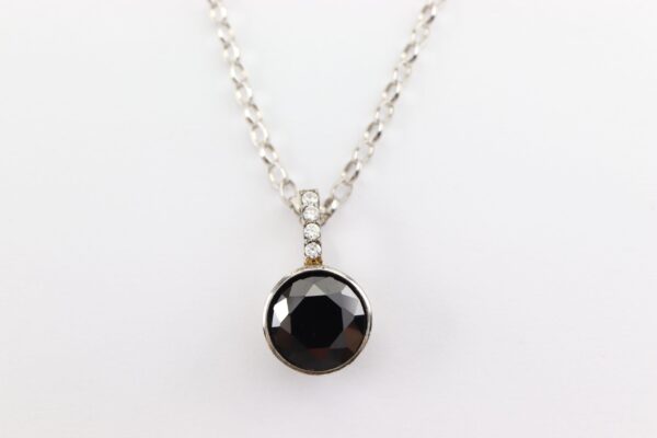 Collier  Sterlingsilber rhodiniert mit geschliffenem Onyx – Bild 3