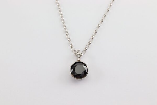 Collier  Sterlingsilber rhodiniert mit geschliffenem Onyx – Bild 4