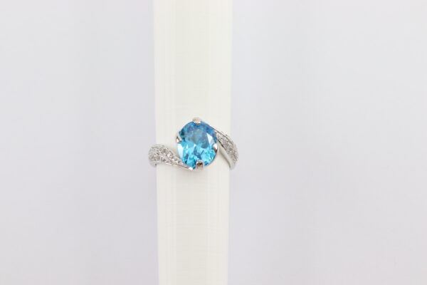 Ring mit blauem Zirkonia in Sterlingsilber – Bild 5