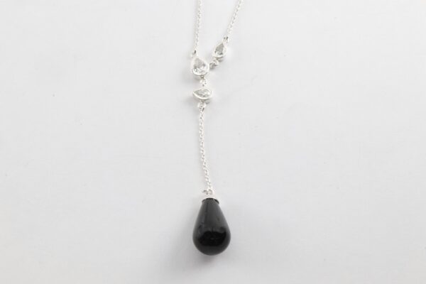 Collier in Sterlingsilber rhodiniert mit Onyx – Bild 3