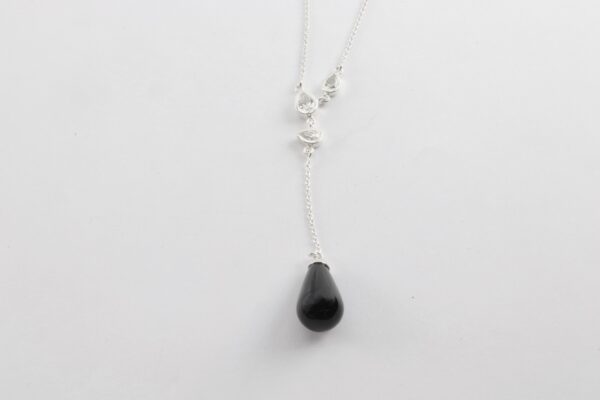 Collier in Sterlingsilber rhodiniert mit Onyx – Bild 4