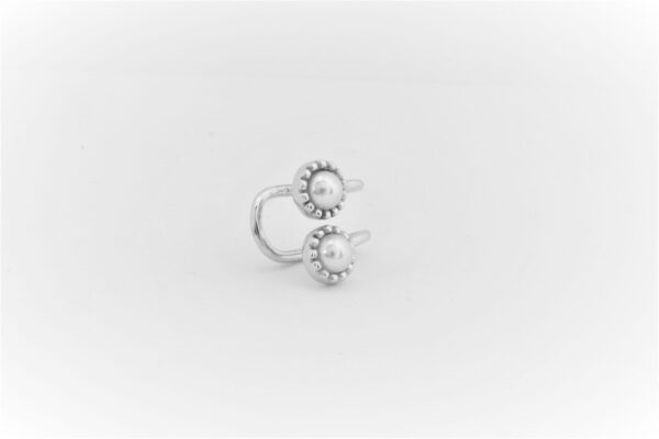 Earcuff Ohrmanchette  in Sterlingsilber rhodiniert – Bild 2