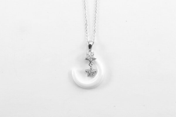 Sehr feines Collier in Sterlingsilber rhodiniert