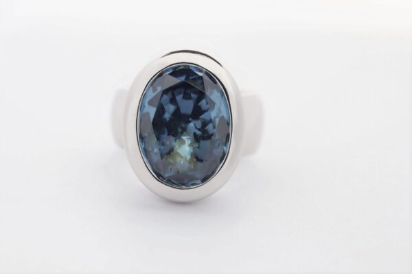 Ring Sterlingsilber rhodiniert mit blauem Zirkonia – Bild 4