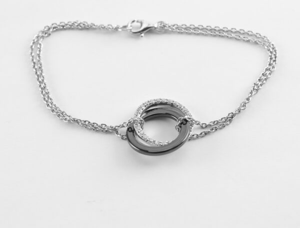 ein feines Armband in Sterlingsilber mit Onyx – Bild 3