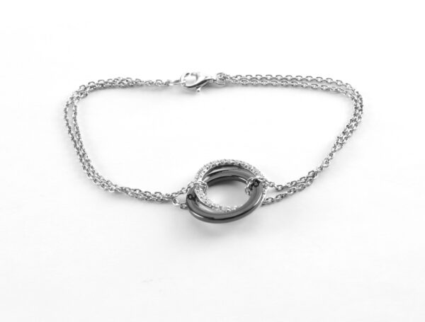 ein feines Armband in Sterlingsilber mit Onyx – Bild 4