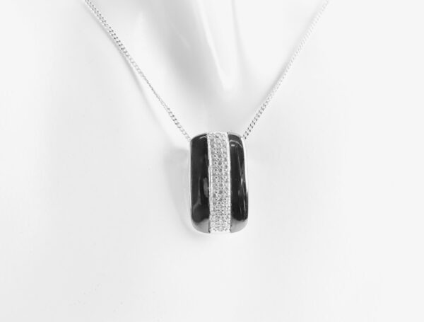 sehr schönes Collier in Sterlingsilber mit Onyx – Bild 3