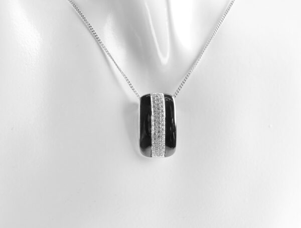 sehr schönes Collier in Sterlingsilber mit Onyx – Bild 4