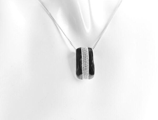 sehr schönes Collier in Sterlingsilber mit Onyx – Bild 5