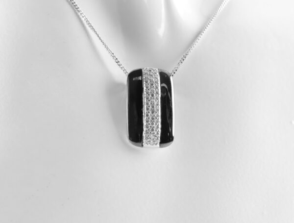 sehr schönes Collier in Sterlingsilber mit Onyx – Bild 6