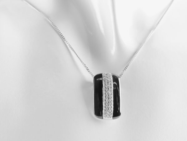 sehr schönes Collier in Sterlingsilber mit Onyx – Bild 7