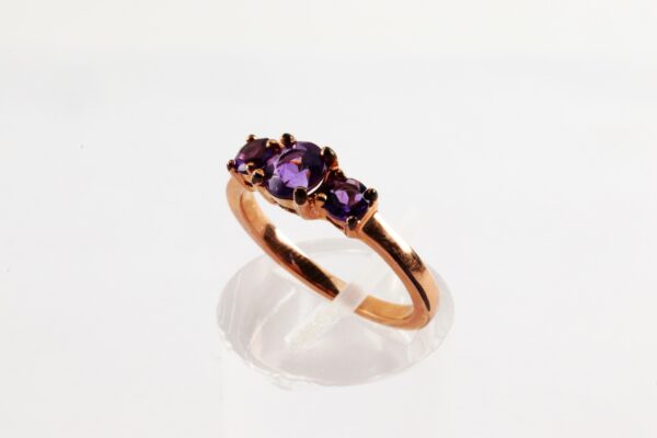 sehr feiner Ring in Sterlingsilber vergoldet mit Amethyst – Bild 5