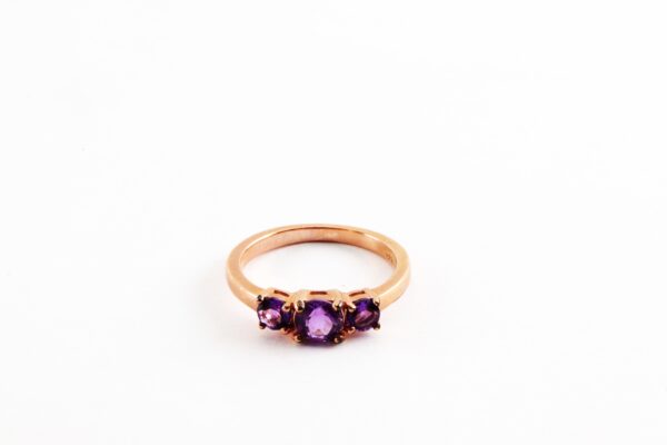 sehr feiner Ring in Sterlingsilber vergoldet mit Amethyst – Bild 6