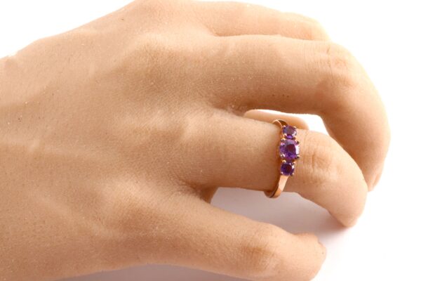 sehr feiner Ring in Sterlingsilber vergoldet mit Amethyst – Bild 7