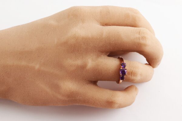 sehr feiner Ring in Sterlingsilber vergoldet mit Amethyst – Bild 8