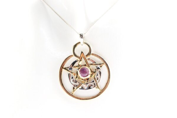 Collier in Sterlingsilber z.T. vergoldet mit Amethyst