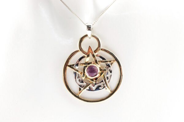 Collier in Sterlingsilber z.T. vergoldet mit Amethyst – Bild 3