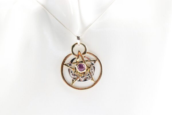 Collier in Sterlingsilber z.T. vergoldet mit Amethyst – Bild 4