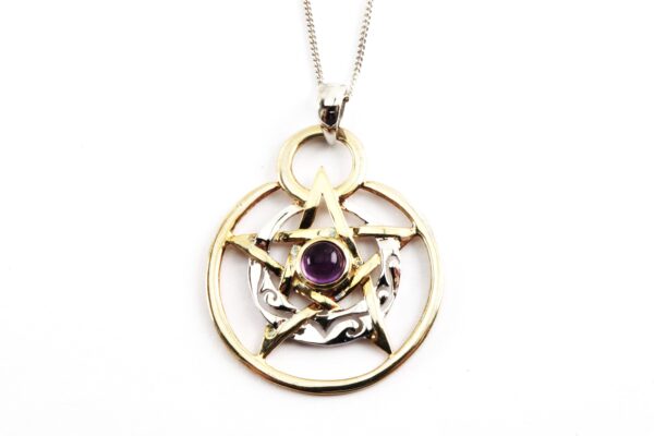 Collier in Sterlingsilber z.T. vergoldet mit Amethyst – Bild 5