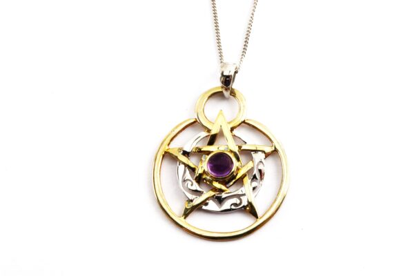 Collier in Sterlingsilber z.T. vergoldet mit Amethyst – Bild 6