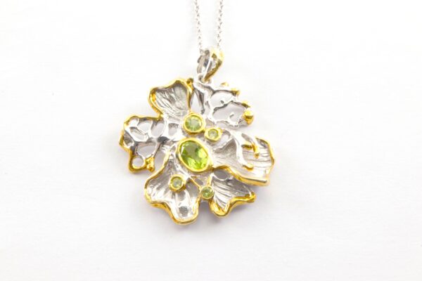 Collier in Sterlingsilber z.T. vergoldet mit Peridot – Bild 5