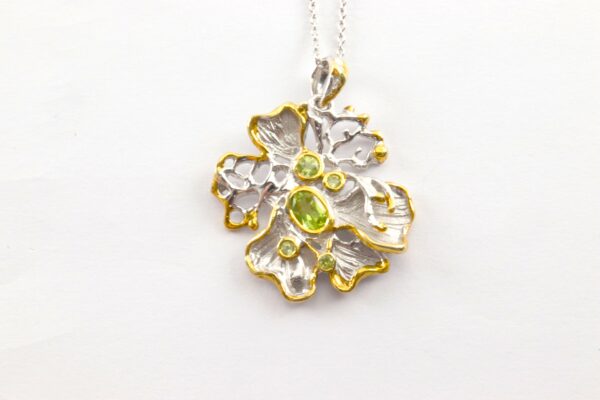 Collier in Sterlingsilber z.T. vergoldet mit Peridot – Bild 6