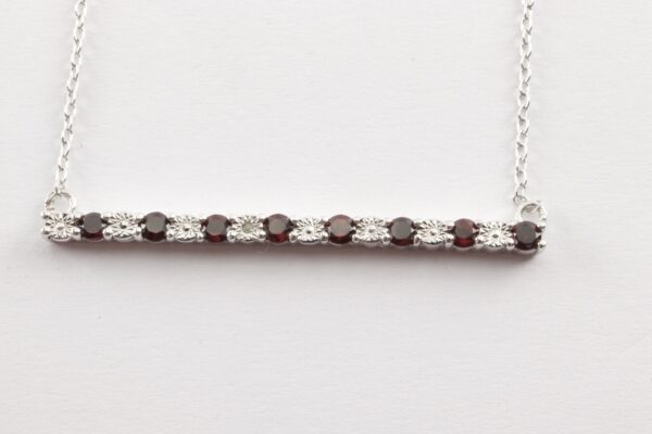 Collier in Sterlingsilber Rhodiniert mit Diamant – Bild 3