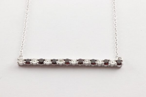 Collier in Sterlingsilber Rhodiniert mit Diamant – Bild 4