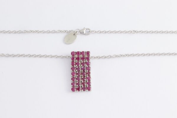 Collier mit synth.  Rubin  in Sterlingsilber rhodiniert – Bild 3