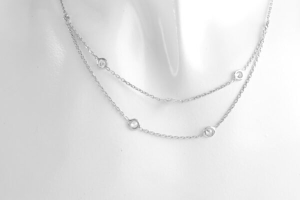 feines Collier in Sterlingsilber rhodiniert mit Zirkonia – Bild 4