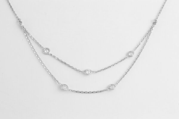 feines Collier in Sterlingsilber rhodiniert mit Zirkonia – Bild 8