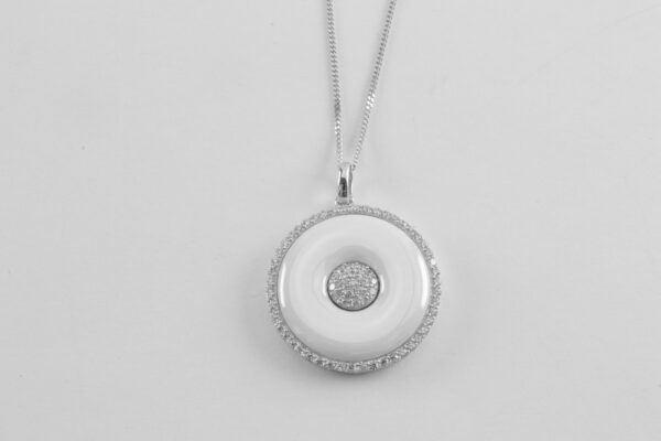 Collier in Sterlingsilber mit weißem Achat  und Zirkonia – Bild 6