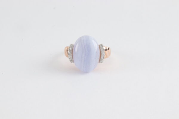 Ring in Sterlingsilber vergoldet mit Chalcedon – Bild 4