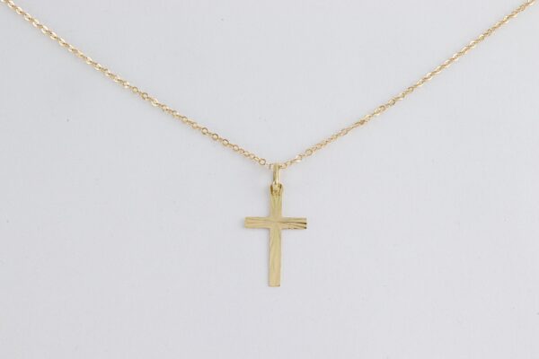 Collier - feines Kreuz mit Kette in Gelbgold